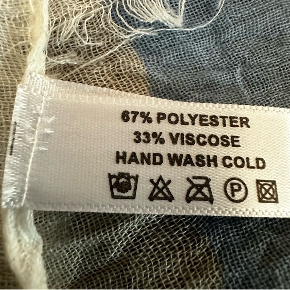 Huge Oversized Summer Scarf Beach Wrap Coverup, Blue, Gray, White - Picture 8 of 8